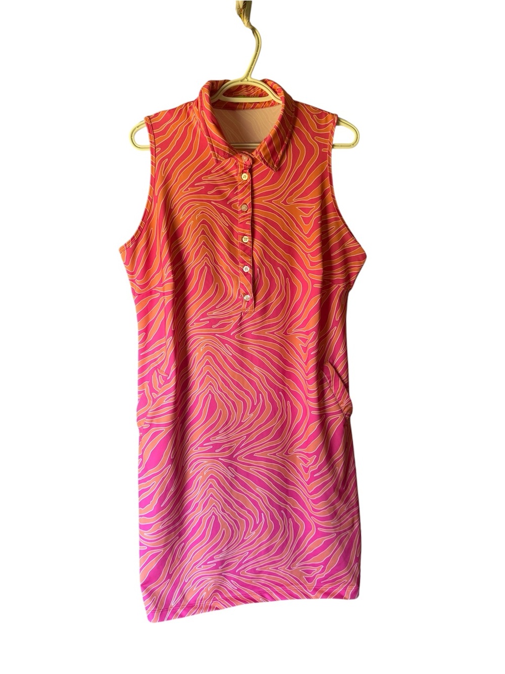 Tee2Sea Bright Pink & Coral Swirl midi dress
